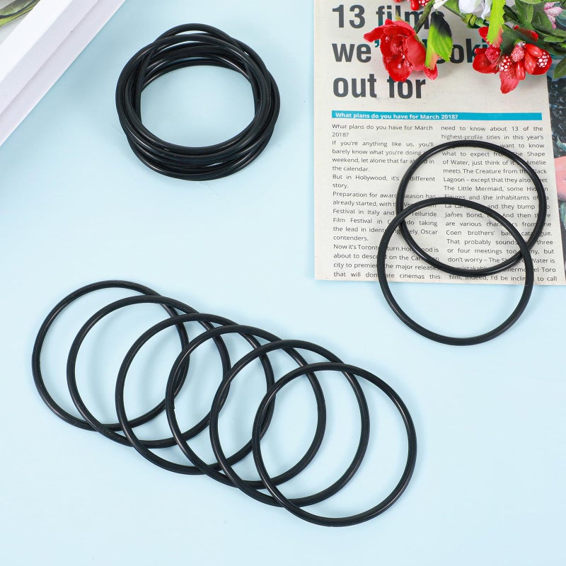 Bremorou 35 Pieces Black Jelly Bracelets 80s Jelly Bracelets Silicone Hair Tie Bracelet Black 80s Style Costume Wrist Band Stretchy Gummy Silicone Wristbands Hair Ties For Women Men Party Accessories - Image 3